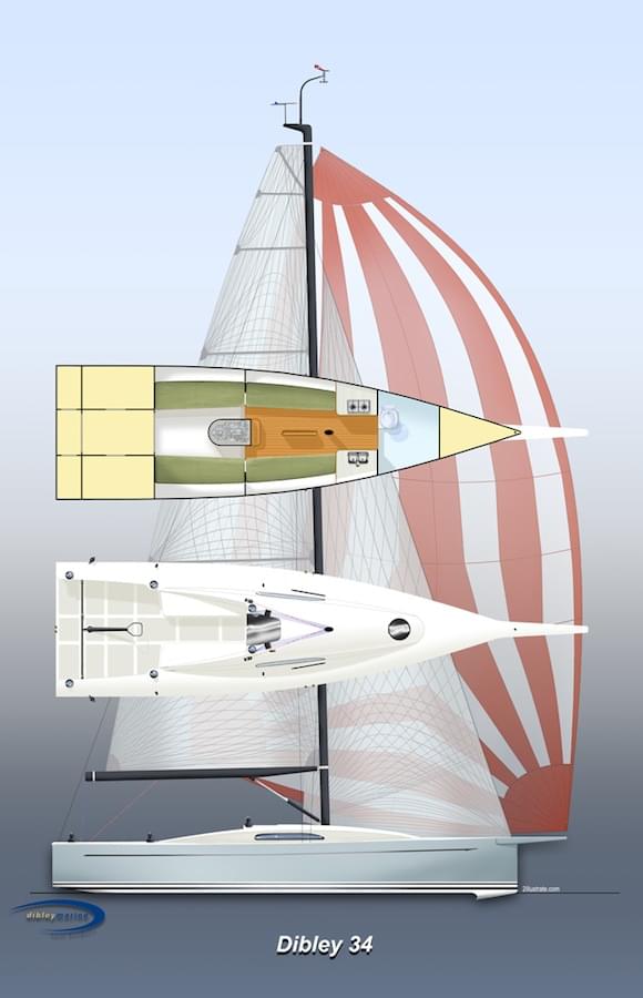 dibley 34 racing yacht final render