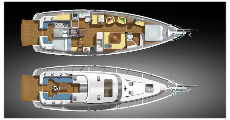 dibley 44 blue water cruising yacht, Esperanc. Accomodation deck