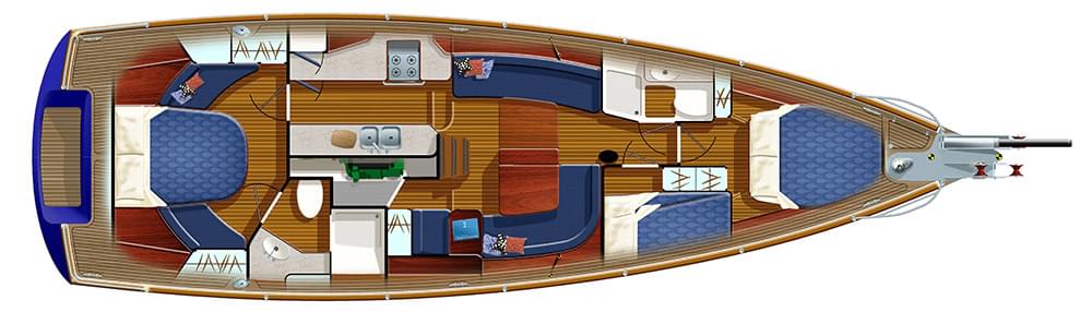 Kraken 50 Interior plans by Dibley Marine