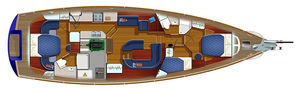 kraken 58 interior plan, Dibley Marine